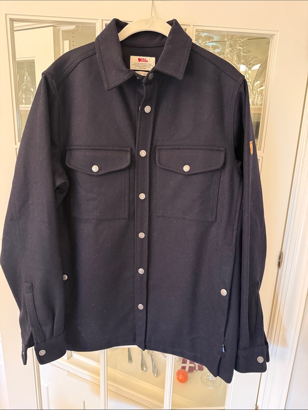 Fjallraven Men's Navy Button-Front Shirt Jacket